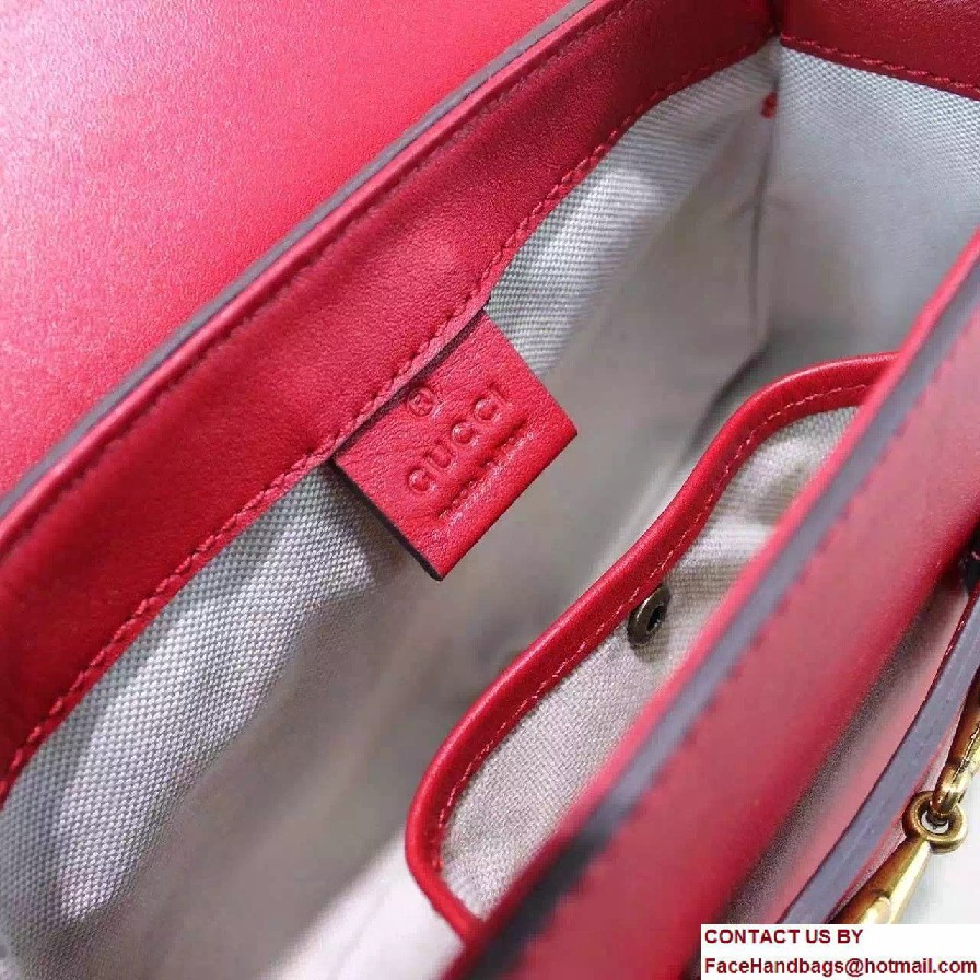 Gucci Lady Web Leather Shoulder Small Bag 384821 Red