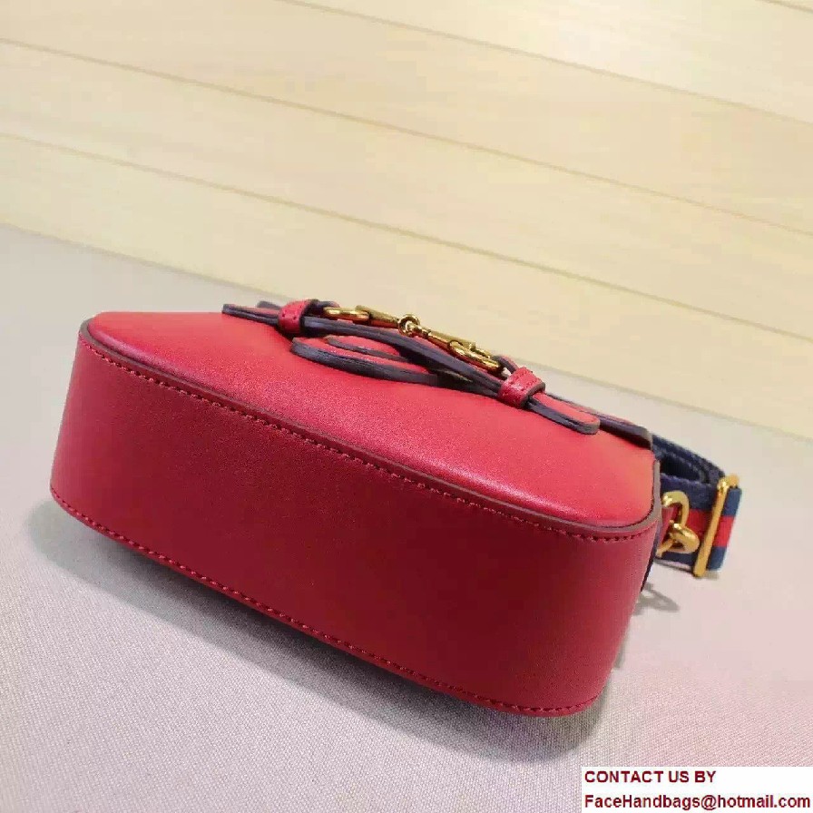 Gucci Lady Web Leather Shoulder Small Bag 384821 Red