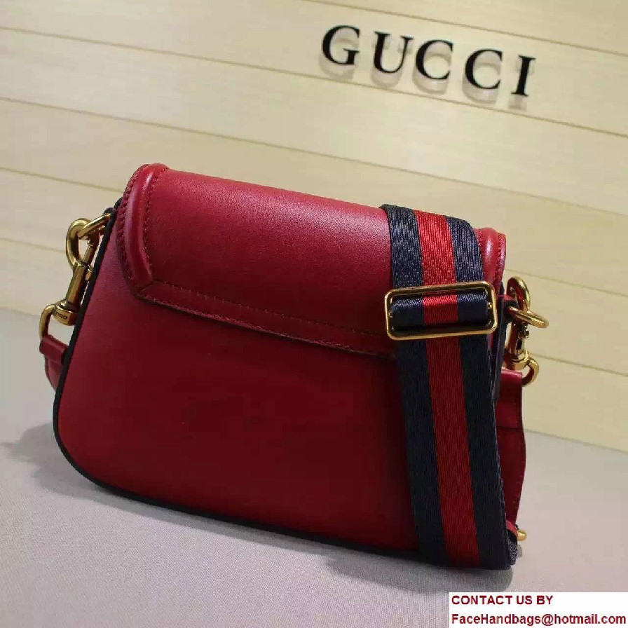 Gucci Lady Web Leather Shoulder Small Bag 384821 Red