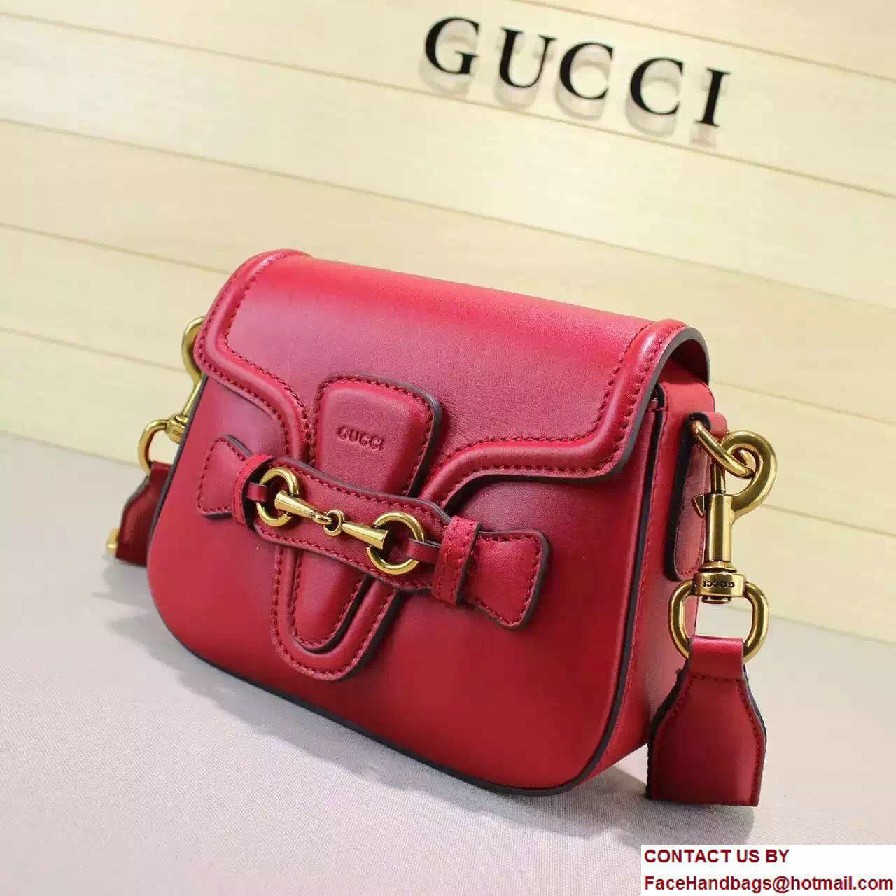 Gucci Lady Web Leather Shoulder Small Bag 384821 Red