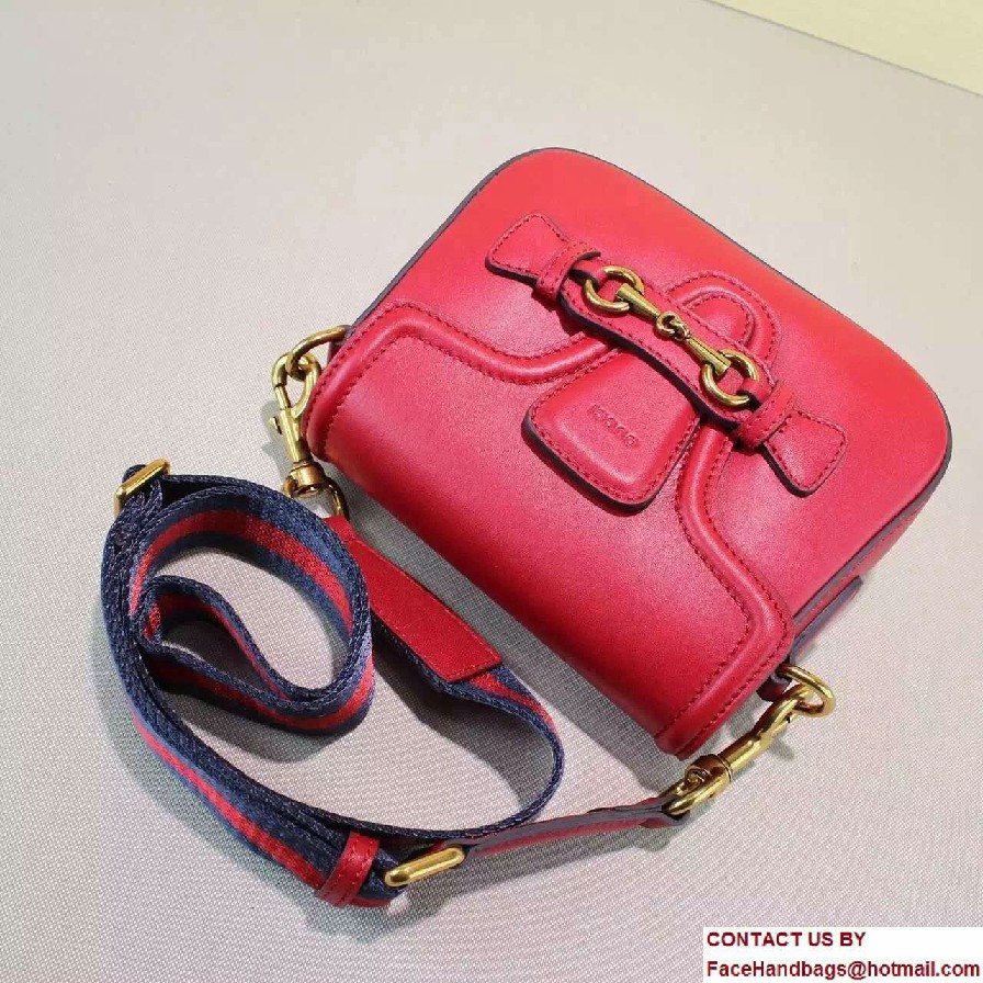 Gucci Lady Web Leather Shoulder Small Bag 384821 Red