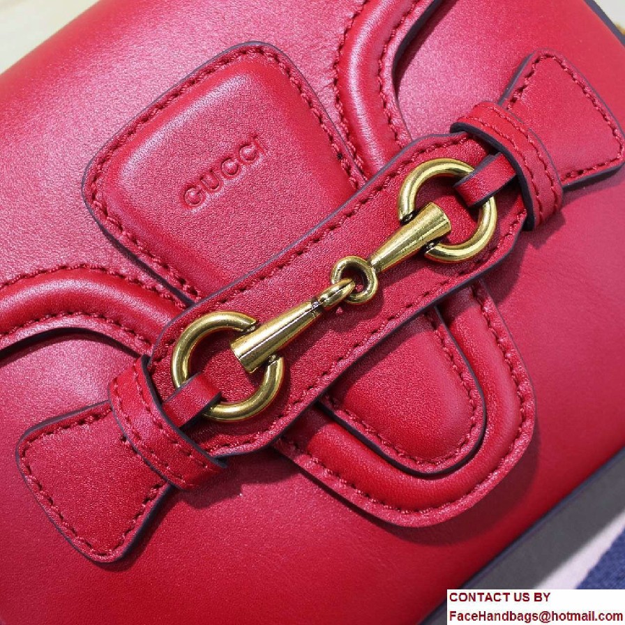 Gucci Lady Web Leather Shoulder Small Bag 384821 Red