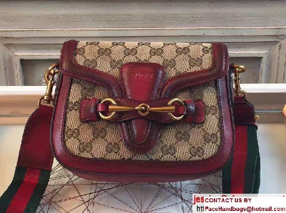 Gucci Lady Web Original GG Canvas Shoulder Small Bag 384821 Burgundy