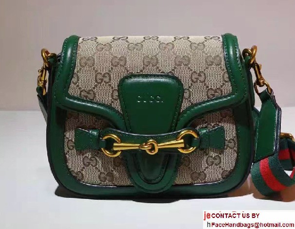 Gucci Lady Web Original GG Canvas Shoulder Small Bag 384821 Green - Click Image to Close