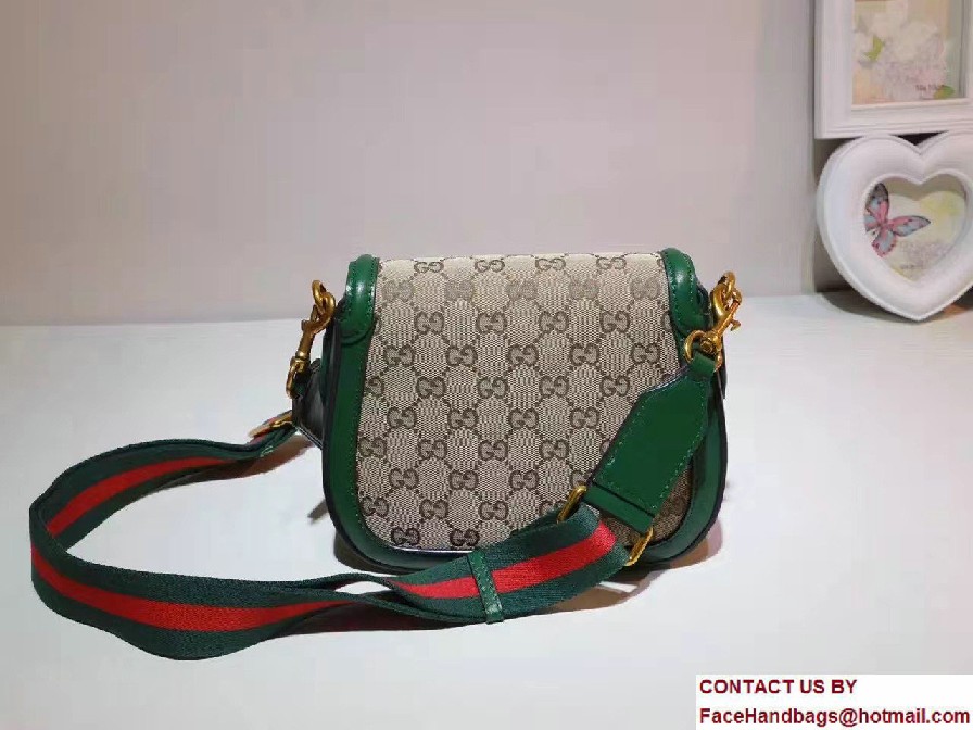 Gucci Lady Web Original GG Canvas Shoulder Small Bag 384821 Green