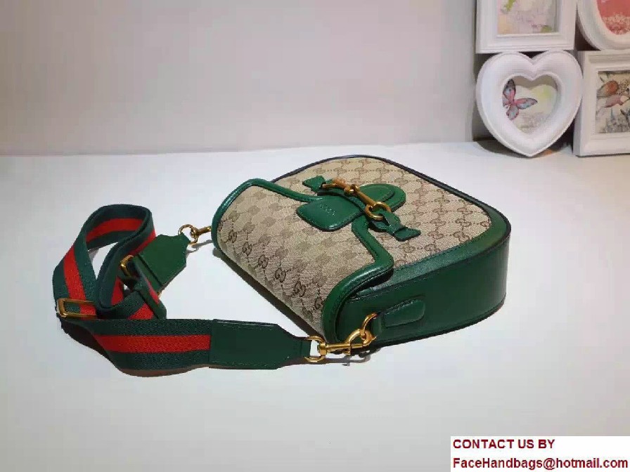 Gucci Lady Web Original GG Canvas Shoulder Small Bag 384821 Green