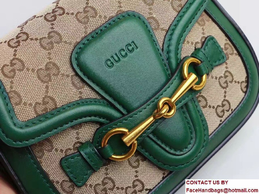 Gucci Lady Web Original GG Canvas Shoulder Small Bag 384821 Green