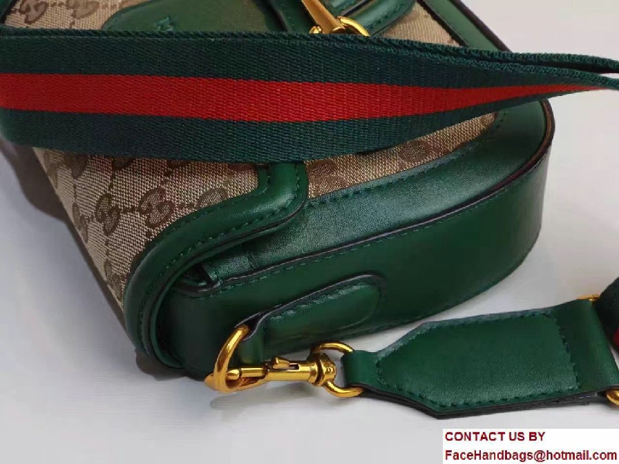 Gucci Lady Web Original GG Canvas Shoulder Small Bag 384821 Green