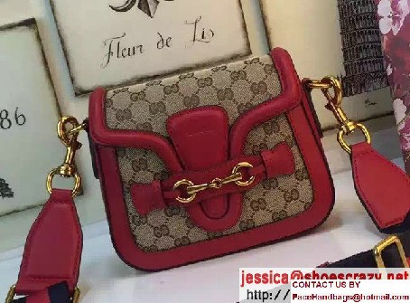 Gucci Lady Web Original GG Canvas Shoulder Small Bag 384821 Red