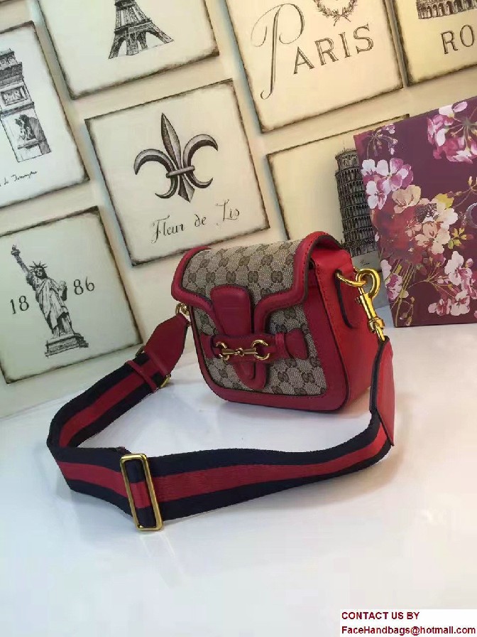 Gucci Lady Web Original GG Canvas Shoulder Small Bag 384821 Red