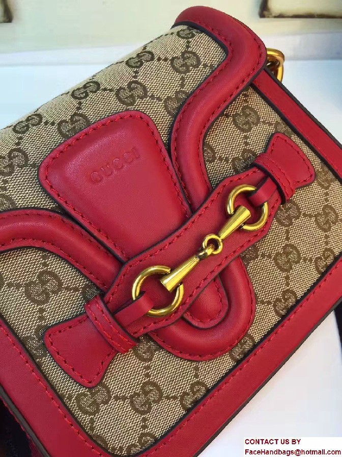 Gucci Lady Web Original GG Canvas Shoulder Small Bag 384821 Red