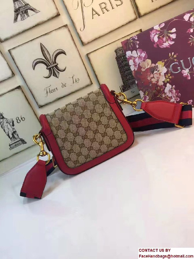 Gucci Lady Web Original GG Canvas Shoulder Small Bag 384821 Red