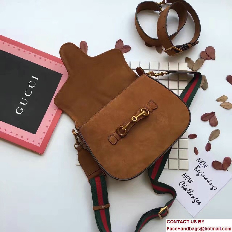 Gucci Lady Web Suede Shoulder Medium Bag 380573 Brown 2016