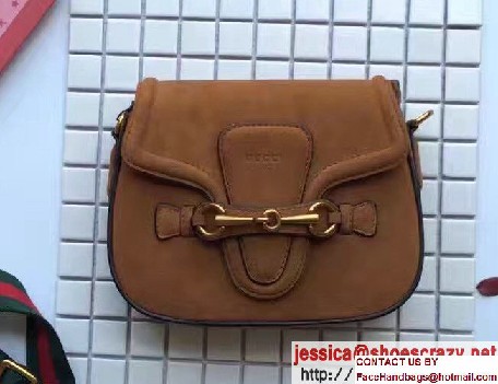 Gucci Lady Web Suede Shoulder Small Bag 380573 Brown 2016 - Click Image to Close