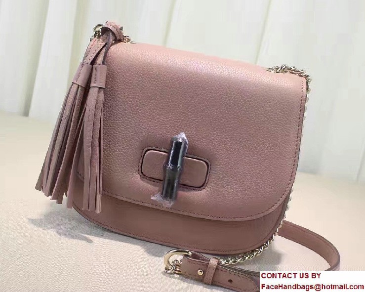 Gucci Leather Tassel Chain Shoulder Bag 387610 Nude Pink 2016 - Click Image to Close