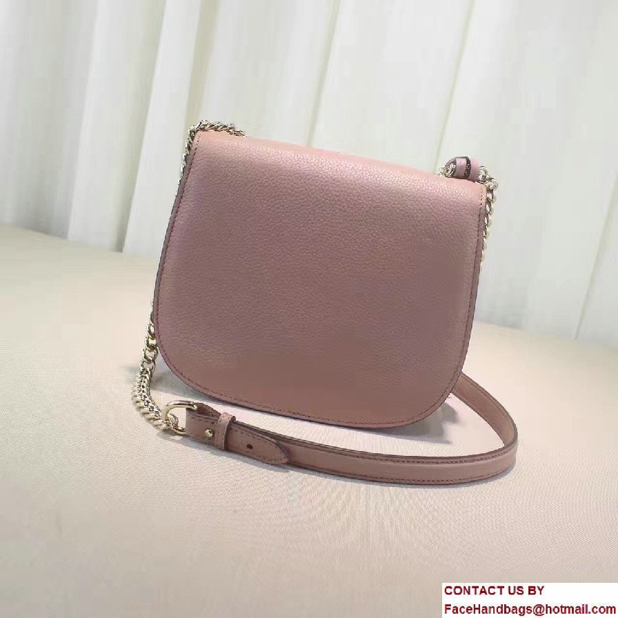 Gucci Leather Tassel Chain Shoulder Bag 387610 Nude Pink 2016