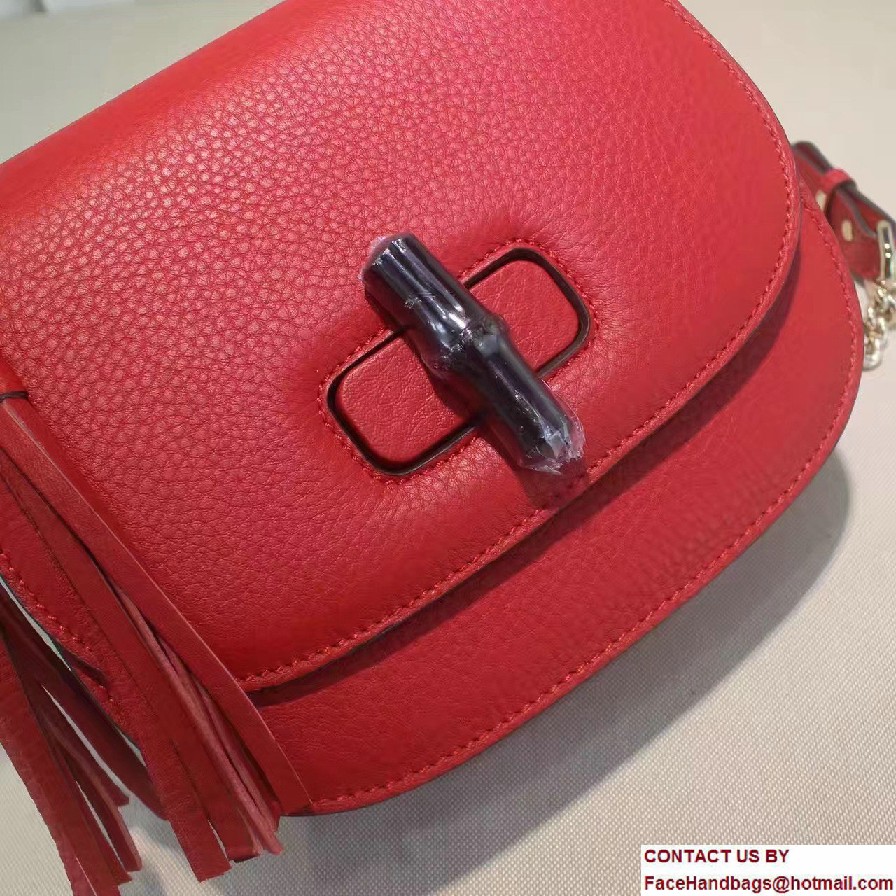 Gucci Leather Tassel Chain Shoulder Bag 387610 Red 2016