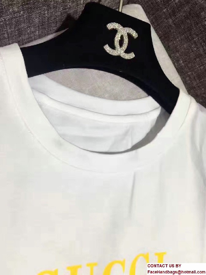 Gucci Logo Print Cotton T-Shirt White 2017