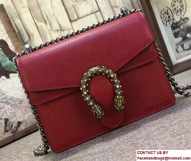 Gucci Mini Dionysus Leather Shoulder Bag 421970 Red 2017 - Click Image to Close