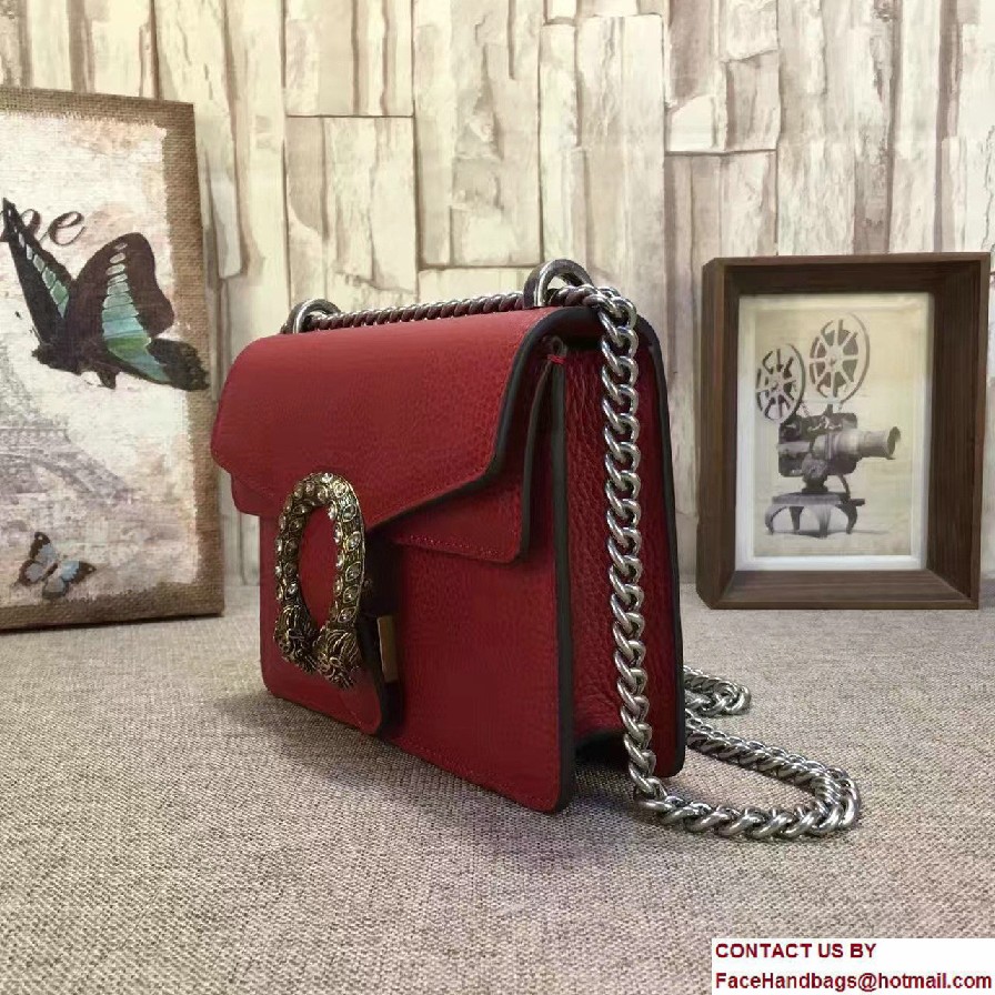 Gucci Mini Dionysus Leather Shoulder Bag 421970 Red 2017