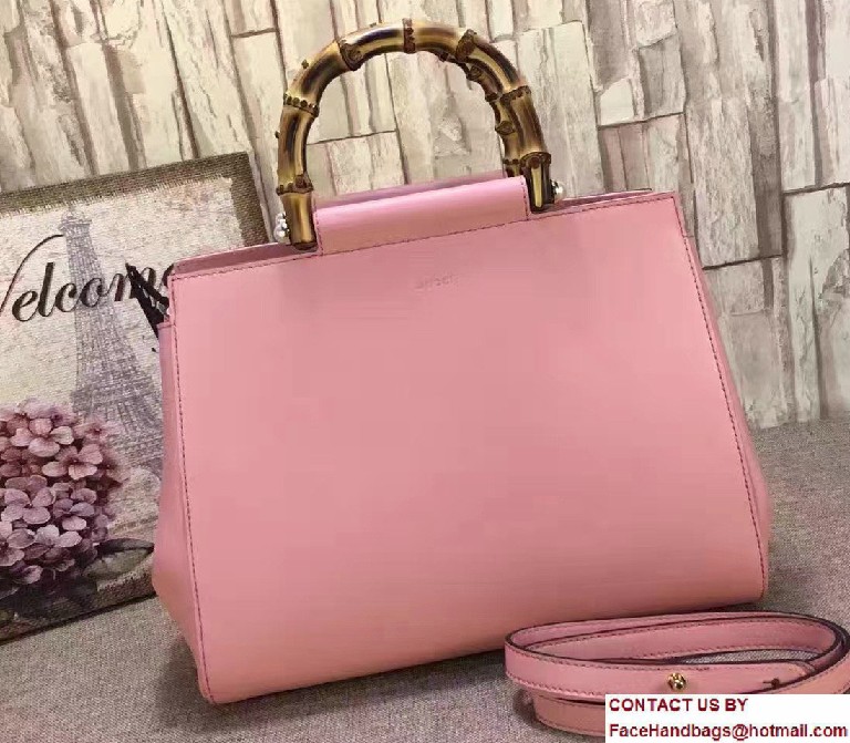 Gucci Nymphea Leather Top Handle Medium Bag 453766 Pink 2016