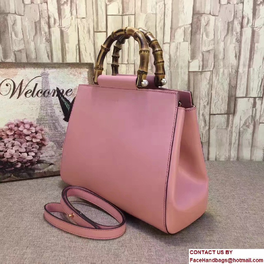 Gucci Nymphea Leather Top Handle Medium Bag 453766 Pink 2016