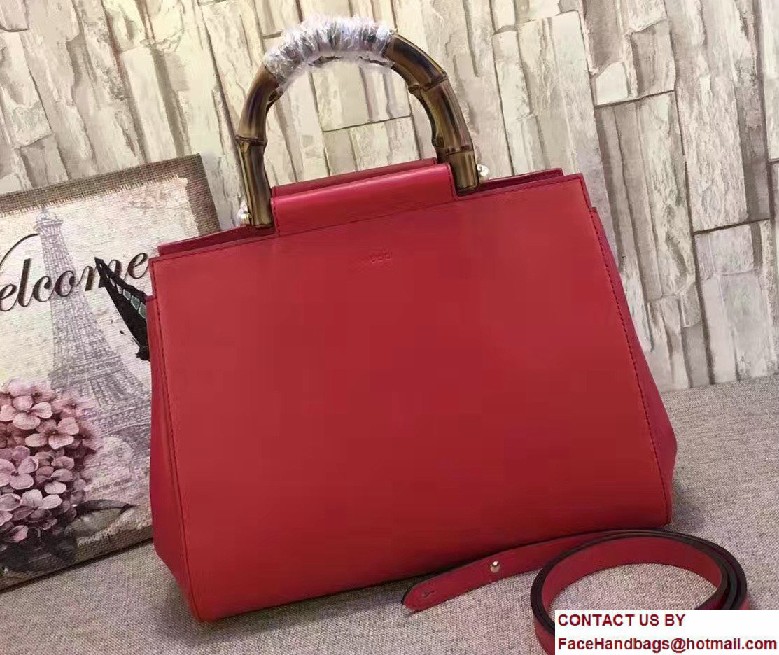 Gucci Nymphea Leather Top Handle Medium Bag 453766 Red 2016 - Click Image to Close