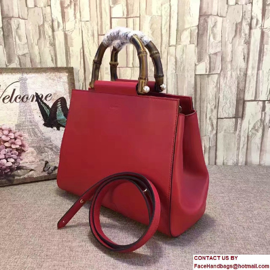 Gucci Nymphea Leather Top Handle Medium Bag 453766 Red 2016