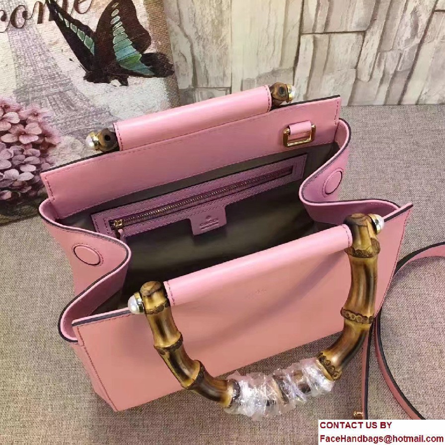 Gucci Nymphea Leather Top Handle Small Bag 453767 Pink 2016