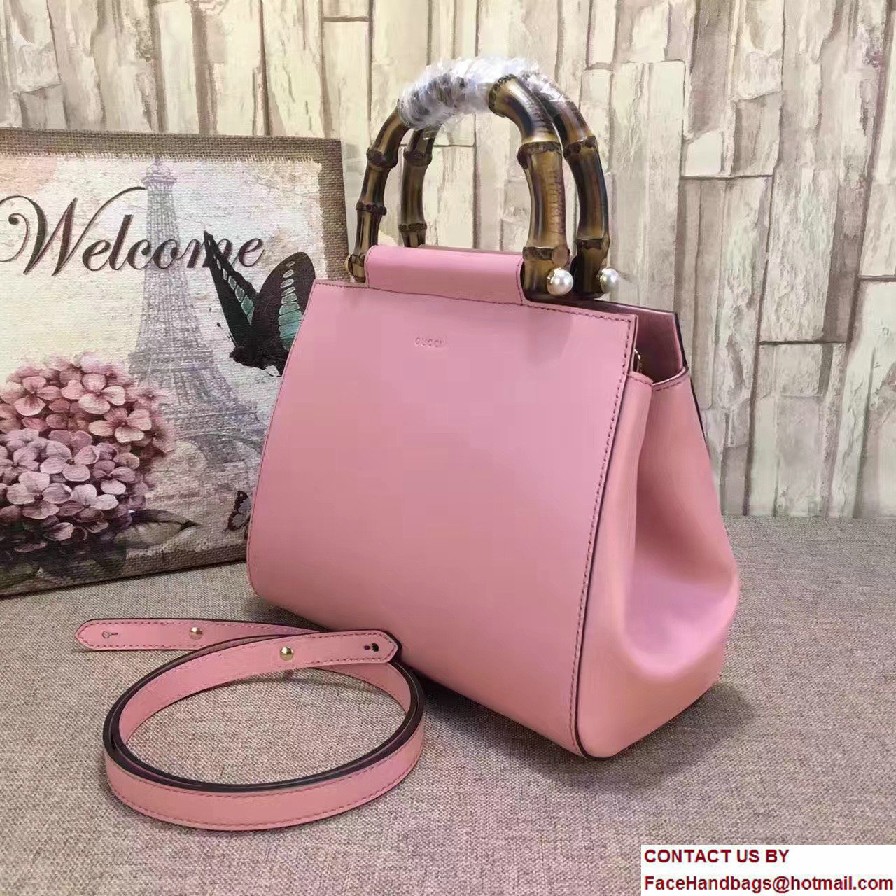 Gucci Nymphea Leather Top Handle Small Bag 453767 Pink 2016