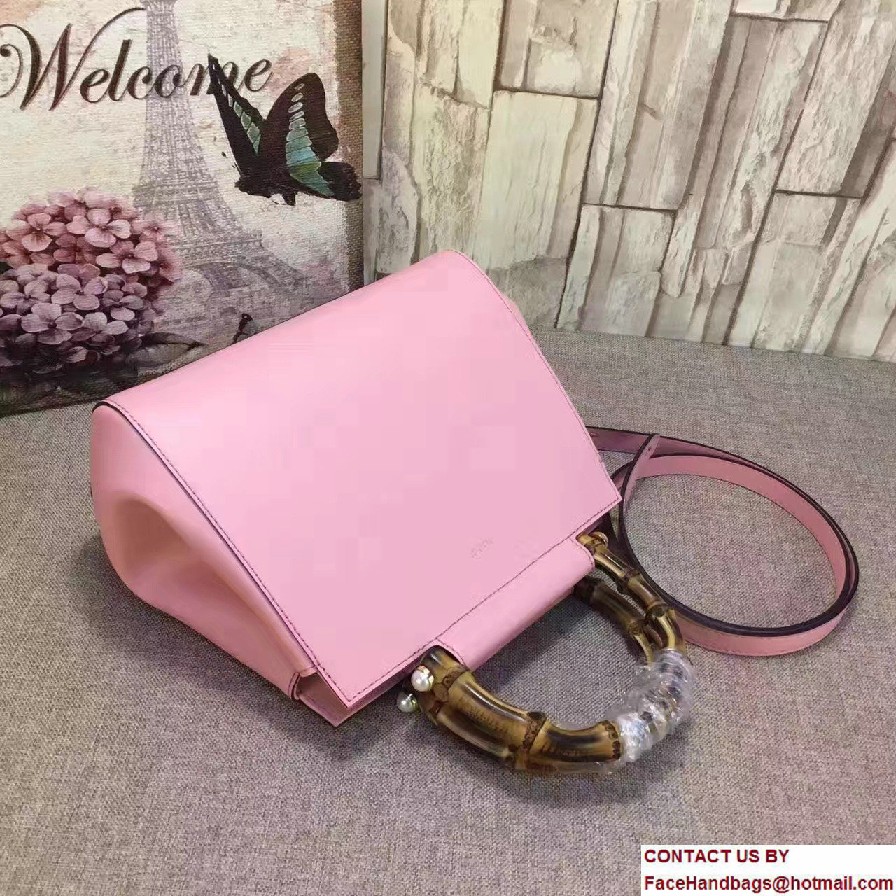 Gucci Nymphea Leather Top Handle Small Bag 453767 Pink 2016