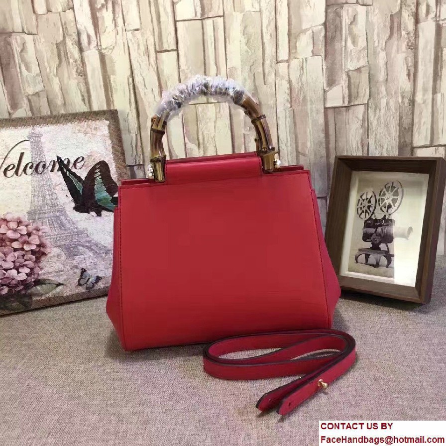 Gucci Nymphea Leather Top Handle Small Bag 453767 Red 2016