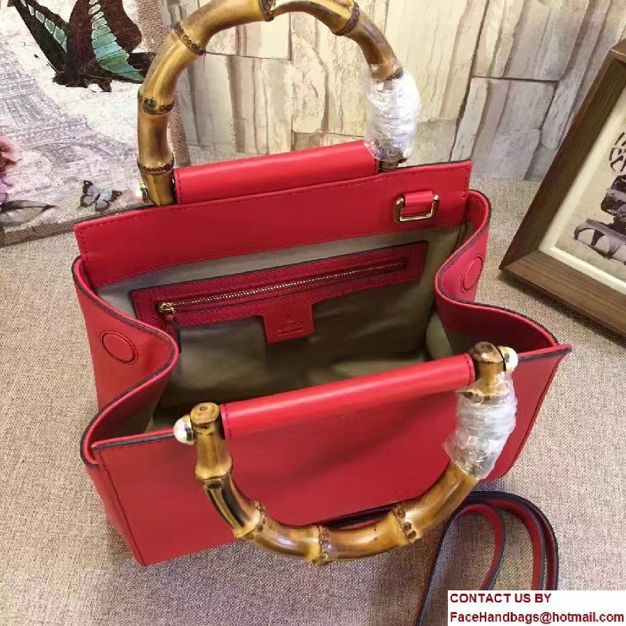 Gucci Nymphea Leather Top Handle Small Bag 453767 Red 2016