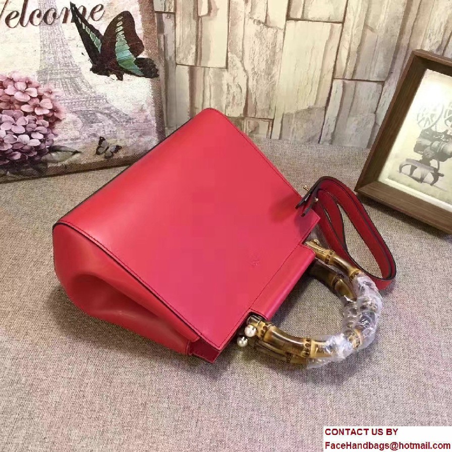 Gucci Nymphea Leather Top Handle Small Bag 453767 Red 2016