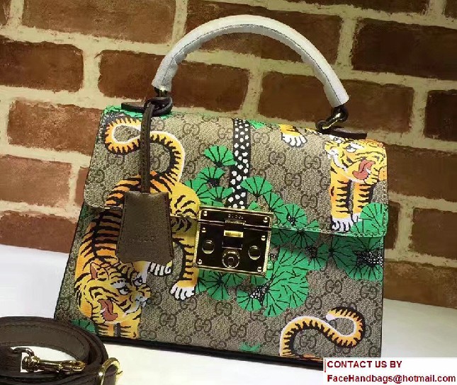 Gucci Padlock Bengal Top Handle Small Bag 453188 Green 2016