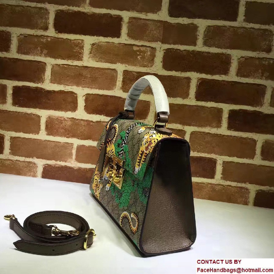 Gucci Padlock Bengal Top Handle Small Bag 453188 Green 2016