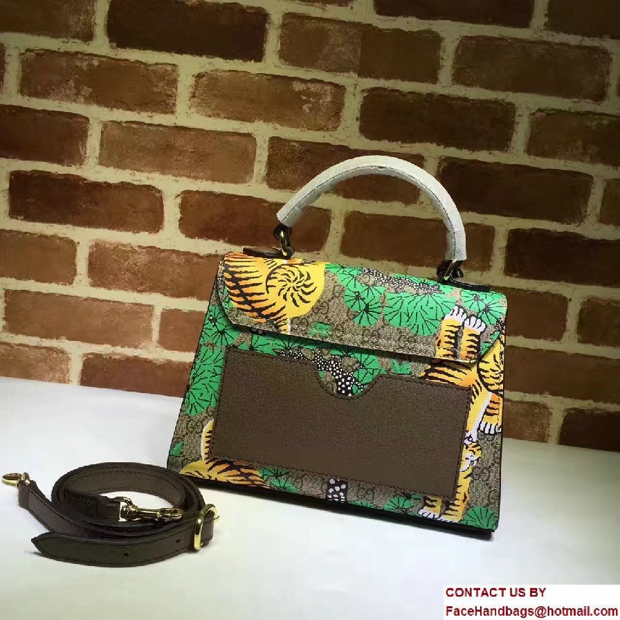 Gucci Padlock Bengal Top Handle Small Bag 453188 Green 2016