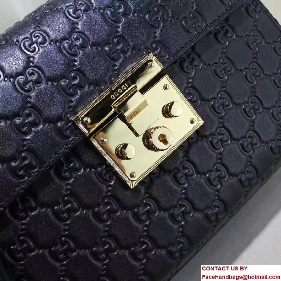 Gucci Padlock Signature Top Handle Small Bag 453188 Black 2016