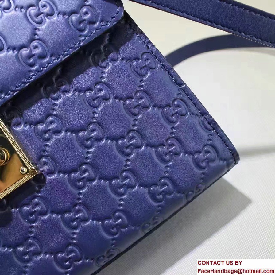 Gucci Padlock Signature Top Handle Small Bag 453188 Blue 2016