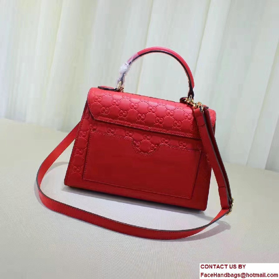 Gucci Padlock Signature Top Handle Small Bag 453188 Red 2016