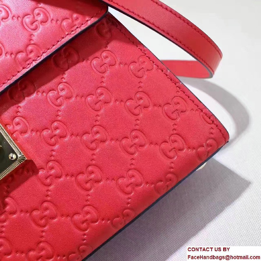 Gucci Padlock Signature Top Handle Small Bag 453188 Red 2016