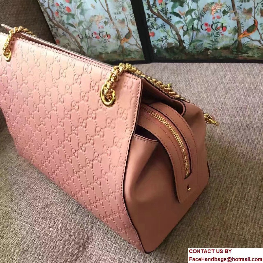 Gucci Soft Signature Shoulder Large Bag 453771 Pink 2017