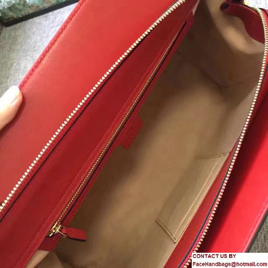 Gucci Soft Signature Shoulder Large Bag 453771 Red 2017