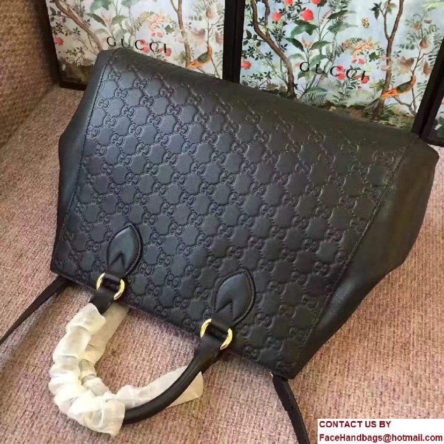 Gucci Soft Signature Top Handle Large Bag 453704 Black 2017