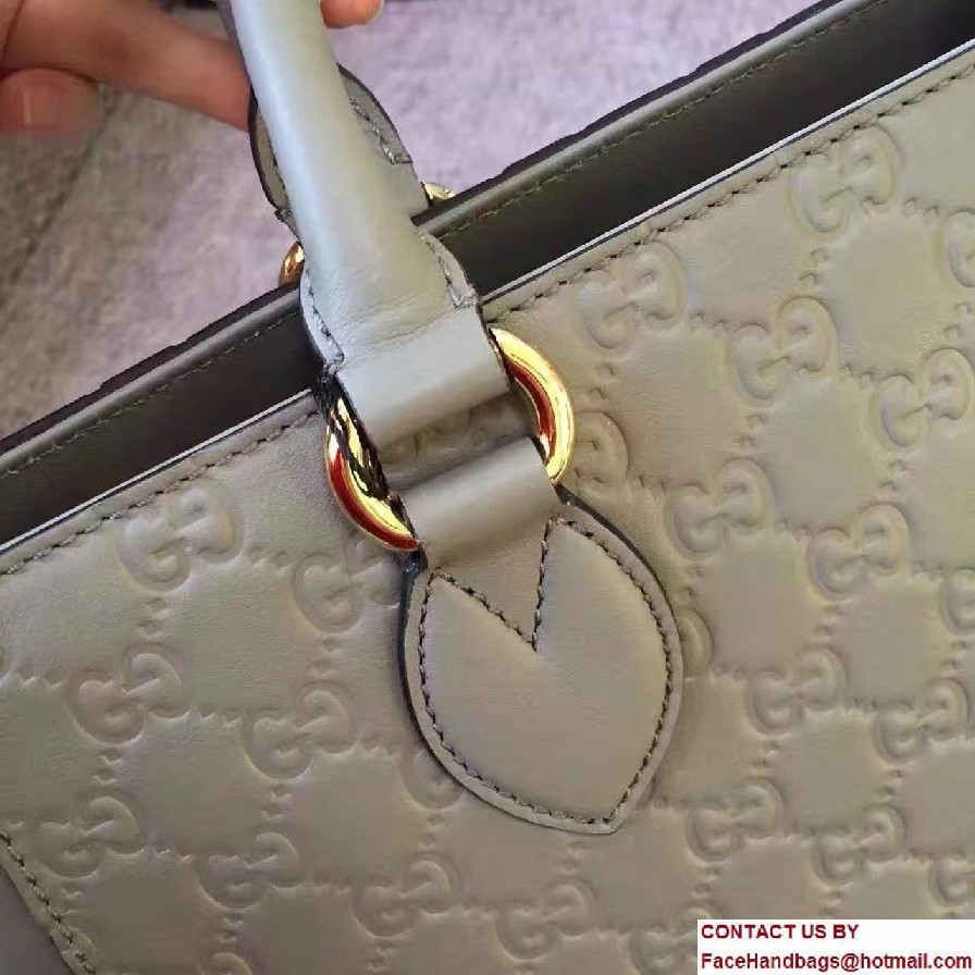 Gucci Soft Signature Top Handle Large Bag 453704 Gray 2017