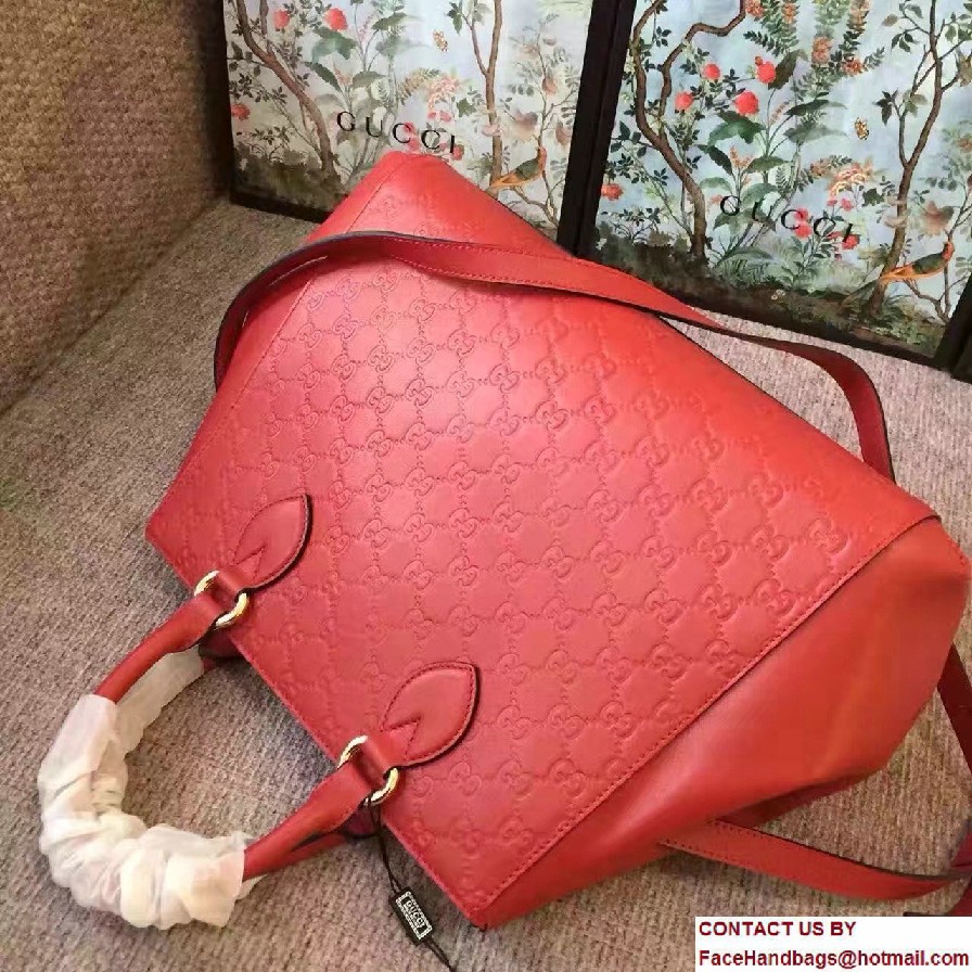 Gucci Soft Signature Top Handle Large Bag 453704 Red 2017