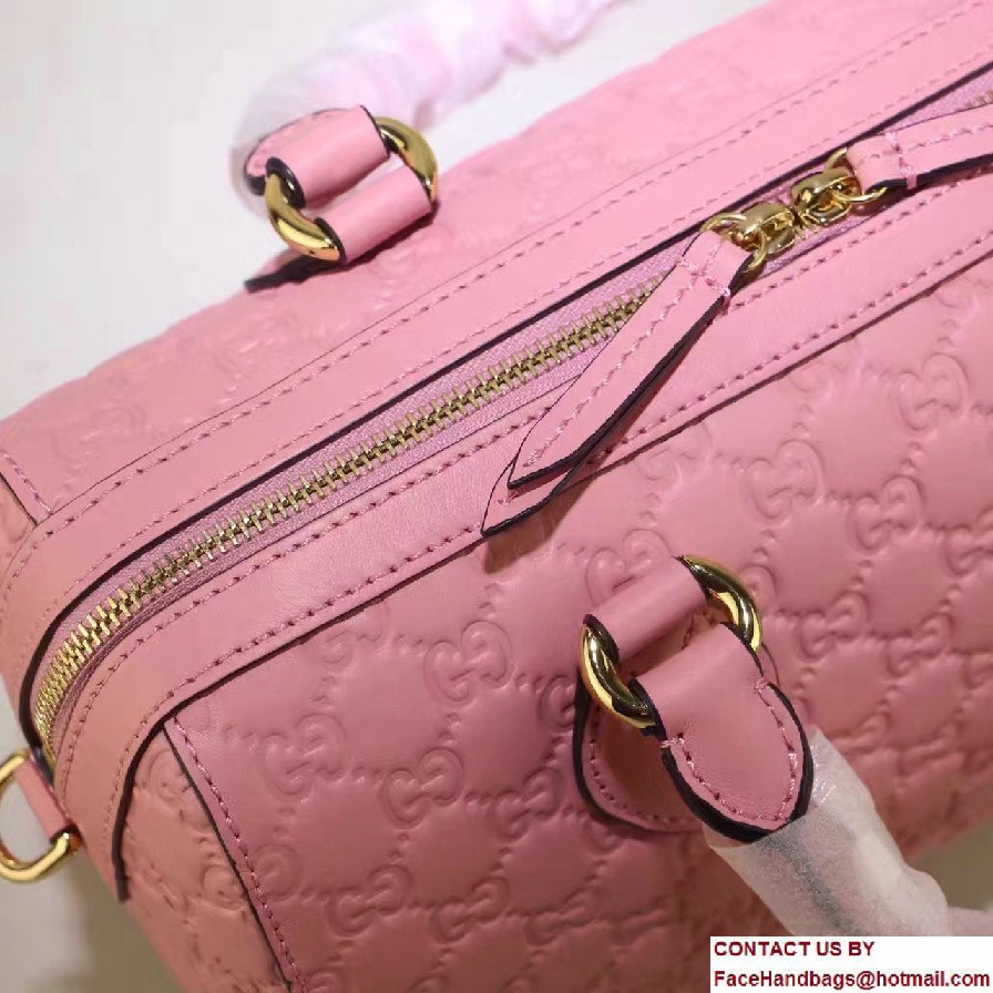 Gucci Soft Signature Top Handle Medium Boston Bag 453573 Pink 2016