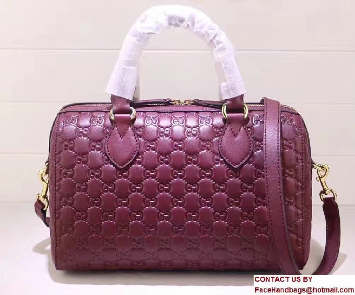 Gucci Soft Signature Top Handle Medium Boston Bag 453573 Purple 2016 - Click Image to Close