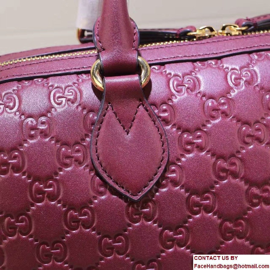 Gucci Soft Signature Top Handle Medium Boston Bag 453573 Purple 2016