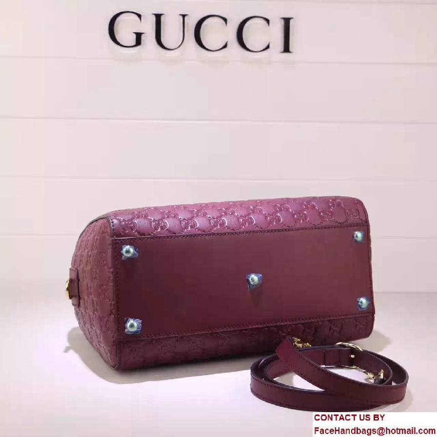 Gucci Soft Signature Top Handle Medium Boston Bag 453573 Purple 2016